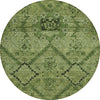 Piper Looms Chantille Floral ACN842 Olive Machine Washable Area Rug Round Main Image