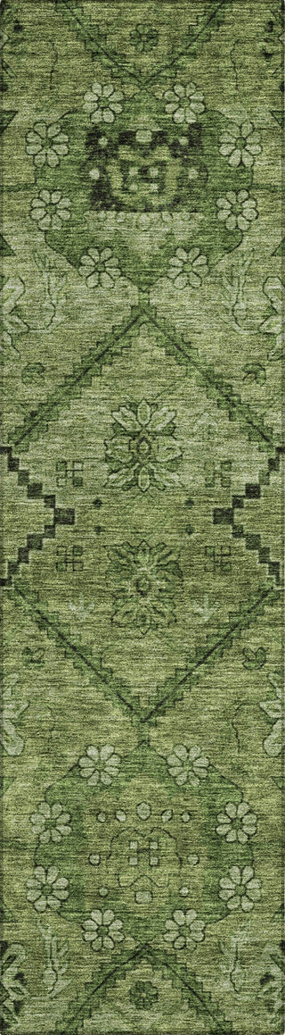 Piper Looms Chantille Floral ACN842 Olive Machine Washable Area Rug Runner Main Image