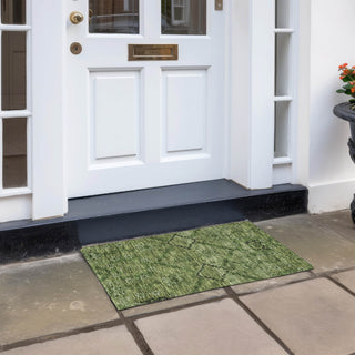 Piper Looms Chantille Floral ACN842 Olive Machine Washable Area Rug Scatter Outdoor Lifestyle Image Feature