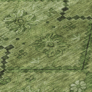 Piper Looms Chantille Floral ACN842 Olive Machine Washable Area Rug Swatch Image