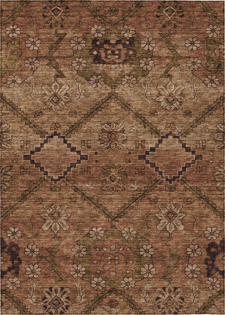 Piper Looms Chantille Floral ACN842 Paprika Machine Washable Area Rug main image