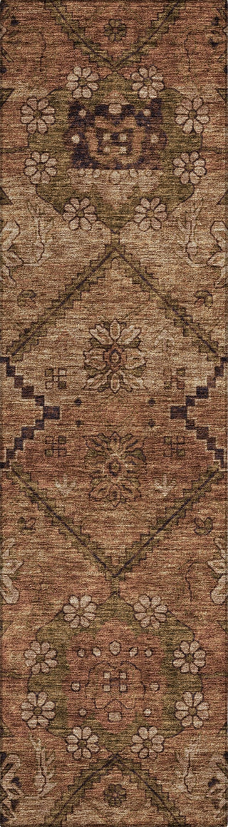 Piper Looms Chantille Floral ACN842 Paprika Machine Washable Area Rug Runner Main Image