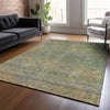 Piper Looms Chantille Modern ACN843 Green Machine Washable Area Rug Lifestyle Image Feature