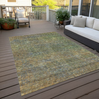 Piper Looms Chantille Modern ACN843 Green Machine Washable Area Rug Outdoor Lifestyle Image Feature