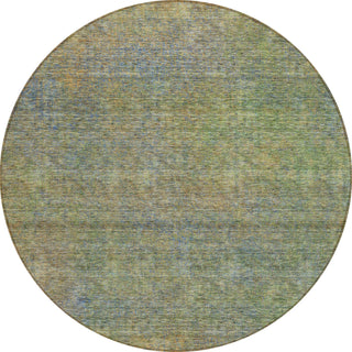 Piper Looms Chantille Modern ACN843 Green Machine Washable Area Rug Round Main Image