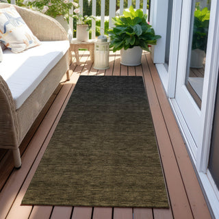 Piper Looms Chantille Modern ACN844 Chocolate Machine Washable Area Rug Runner Outdoor Lifestyle Image Feature