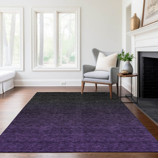 Piper Looms Chantille Modern ACN844 Eggplant Machine Washable Area Rug Lifestyle Image Feature