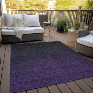Piper Looms Chantille Modern ACN844 Eggplant Machine Washable Area Rug Outdoor Lifestyle Image Feature