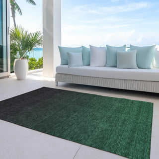 Piper Looms Chantille Modern ACN844 Emerald Machine Washable Area Rug Outdoor Lifestyle Image Feature