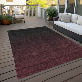 Piper Looms Chantille Modern ACN844 Merlot Machine Washable Area Rug Outdoor Lifestyle Image Feature