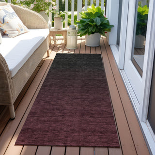 Piper Looms Chantille Modern ACN844 Merlot Machine Washable Area Rug Runner Outdoor Lifestyle Image Feature