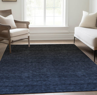 Piper Looms Chantille Modern ACN844 Navy Machine Washable Area Rug Lifestyle Image Feature