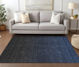 Piper Looms Chantille Modern ACN844 Navy Machine Washable Area Rug Lifestyle Image Feature