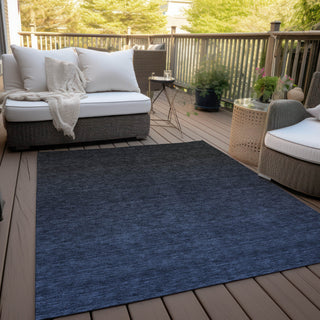 Piper Looms Chantille Modern ACN844 Navy Machine Washable Area Rug Outdoor Lifestyle Image Feature
