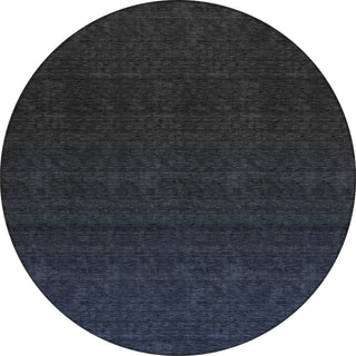Piper Looms Chantille Modern ACN844 Navy Machine Washable Area Rug Round Main Image