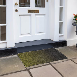 Piper Looms Chantille Modern ACN844 Olive Machine Washable Area Rug Scatter Outdoor Lifestyle Image Feature