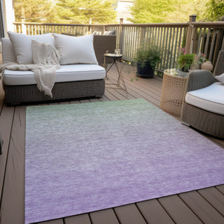 Piper Looms Chantille Ombre ACN845 Aloe Machine Washable Area Rug Outdoor Lifestyle Image Feature
