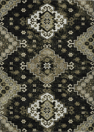 Piper Looms Chantille Medallions ACN846 Black Machine Washable Area Rug main image