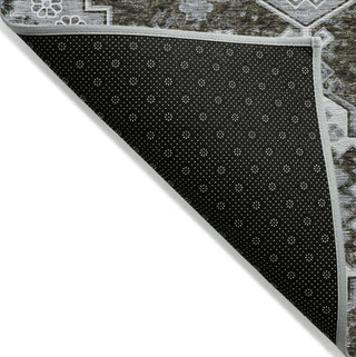 Piper Looms Chantille Medallions ACN846 Chocolate Machine Washable Area Rug Backing Image