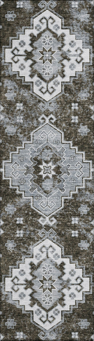 Piper Looms Chantille Medallions ACN846 Chocolate Machine Washable Area Rug Runner Main Image