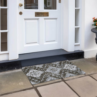Piper Looms Chantille Medallions ACN846 Chocolate Machine Washable Area Rug Scatter Outdoor Lifestyle Image Feature