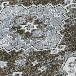 Piper Looms Chantille Medallions ACN846 Chocolate Machine Washable Area Rug Swatch Image