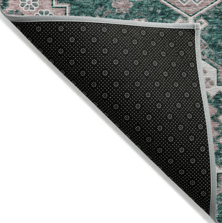 Piper Looms Chantille Medallions ACN846 Emerald Machine Washable Area Rug Backing Image