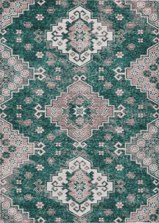Piper Looms Chantille Medallions ACN846 Emerald Machine Washable Area Rug main image