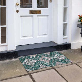Piper Looms Chantille Medallions ACN846 Emerald Machine Washable Area Rug Scatter Outdoor Lifestyle Image Feature