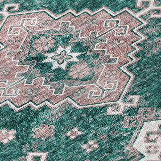 Piper Looms Chantille Medallions ACN846 Emerald Machine Washable Area Rug Swatch Image