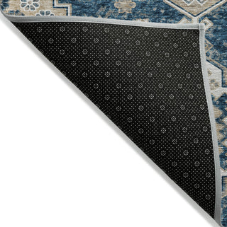 Piper Looms Chantille Medallions ACN846 Navy Machine Washable Area Rug Backing Image