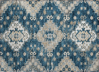 Piper Looms Chantille Medallions ACN846 Navy Machine Washable Area Rug Scatter Main Image