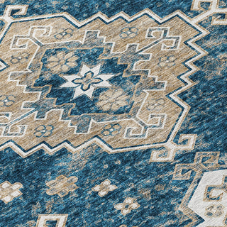 Piper Looms Chantille Medallions ACN846 Navy Machine Washable Area Rug Swatch Image
