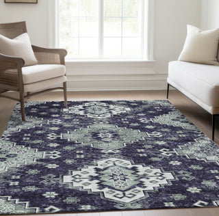 Piper Looms Chantille Medallions ACN846 Purple Machine Washable Area Rug Lifestyle Image Feature