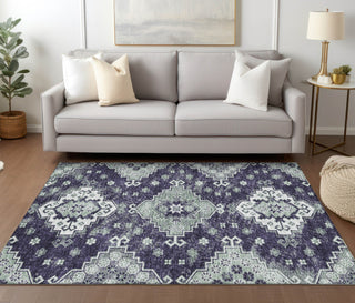 Piper Looms Chantille Medallions ACN846 Purple Machine Washable Area Rug Lifestyle Image Feature