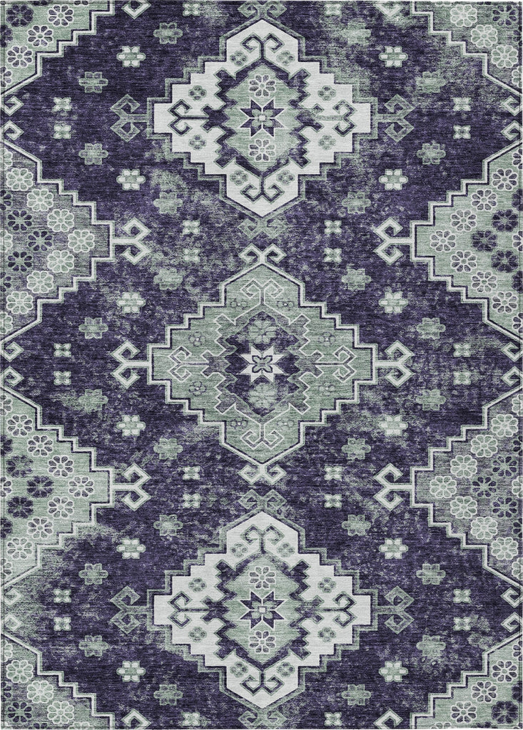 Piper Looms Chantille Medallions ACN846 Purple Machine Washable Area Rug main image