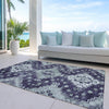 Piper Looms Chantille Medallions ACN846 Purple Machine Washable Area Rug Outdoor Lifestyle Image Feature