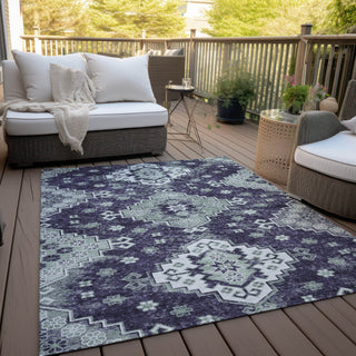 Piper Looms Chantille Medallions ACN846 Purple Machine Washable Area Rug Outdoor Lifestyle Image Feature
