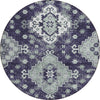 Piper Looms Chantille Medallions ACN846 Purple Machine Washable Area Rug Round Main Image