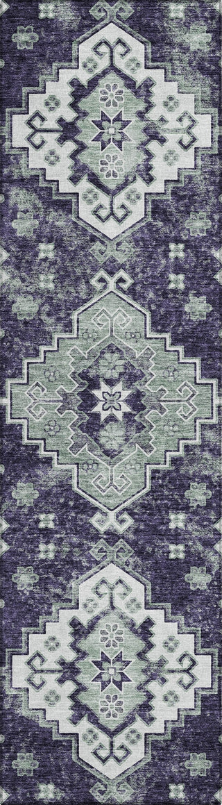 Piper Looms Chantille Medallions ACN846 Purple Machine Washable Area Rug Runner Main Image