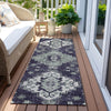 Piper Looms Chantille Medallions ACN846 Purple Machine Washable Area Rug Runner Outdoor Lifestyle Image Feature