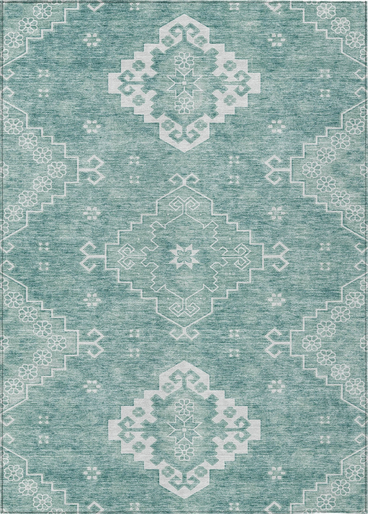 Piper Looms Chantille Medallions ACN847 Aqua Machine Washable Area Rug main image