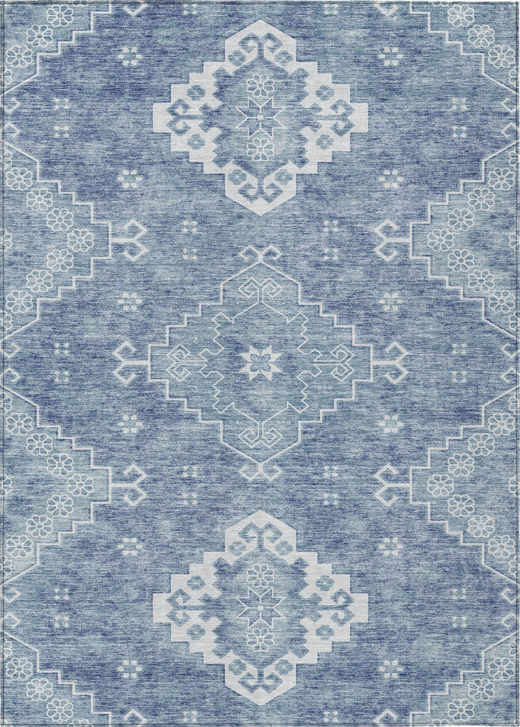 Piper Looms Chantille Medallions ACN847 Blue Machine Washable Area Rug main image