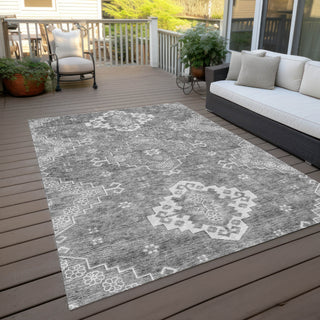 Piper Looms Chantille Medallions ACN847 Gray Machine Washable Area Rug Outdoor Lifestyle Image Feature