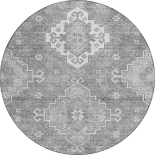 Piper Looms Chantille Medallions ACN847 Gray Machine Washable Area Rug Round Main Image