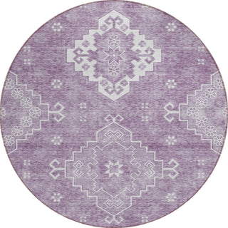Piper Looms Chantille Medallions ACN847 Lavender Machine Washable Area Rug Round Main Image