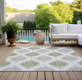 Piper Looms Chantille Ikat ACN848 Aloe Machine Washable Area Rug Outdoor Lifestyle Image Feature