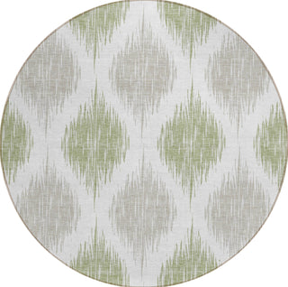 Piper Looms Chantille Ikat ACN848 Aloe Machine Washable Area Rug Round Main Image