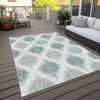 Piper Looms Chantille Ikat ACN848 Aqua Machine Washable Area Rug Outdoor Lifestyle Image Feature