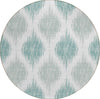 Piper Looms Chantille Ikat ACN848 Aqua Machine Washable Area Rug Round Main Image